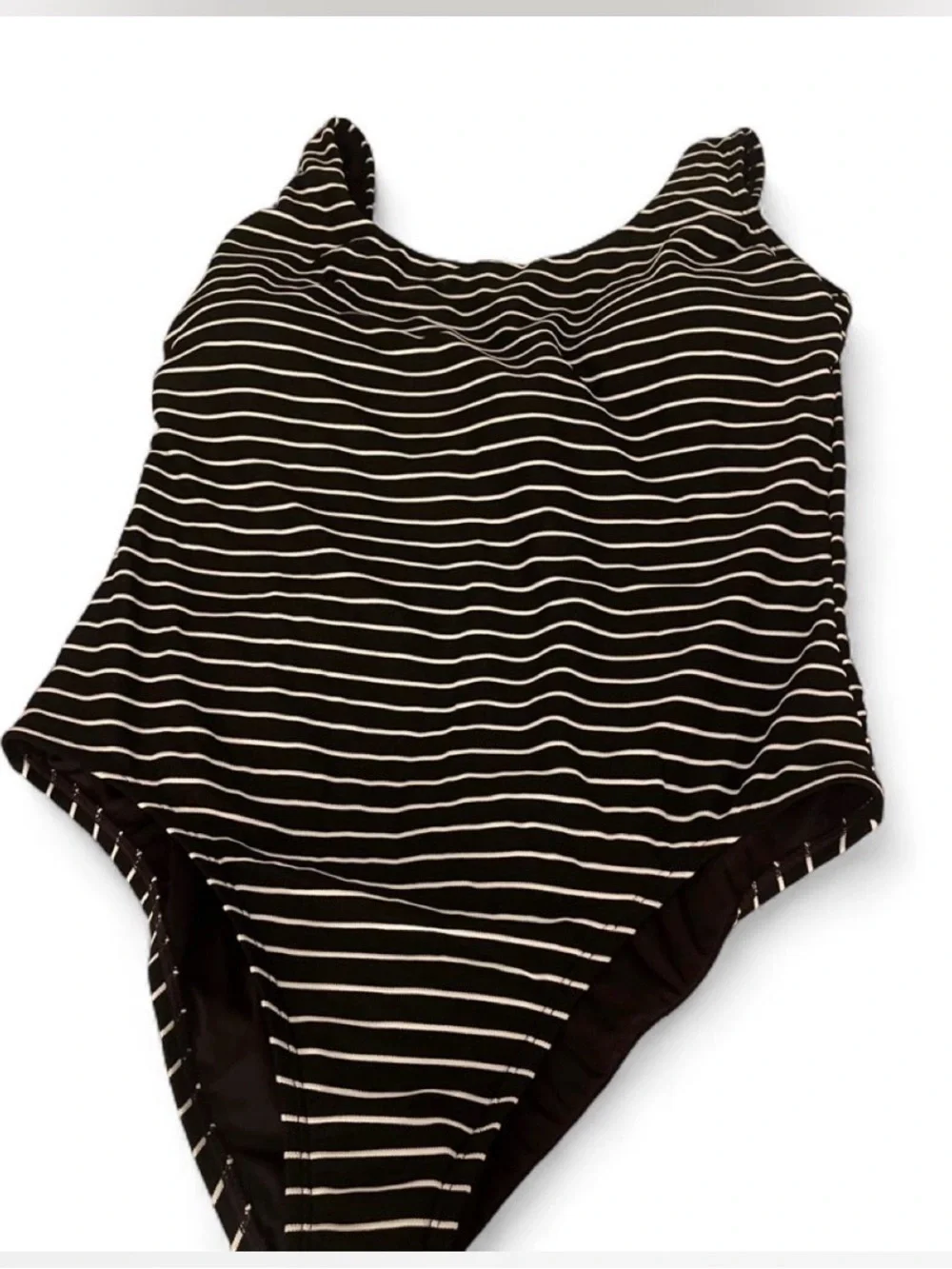 Black & White Striped One-Piece Swimsuit